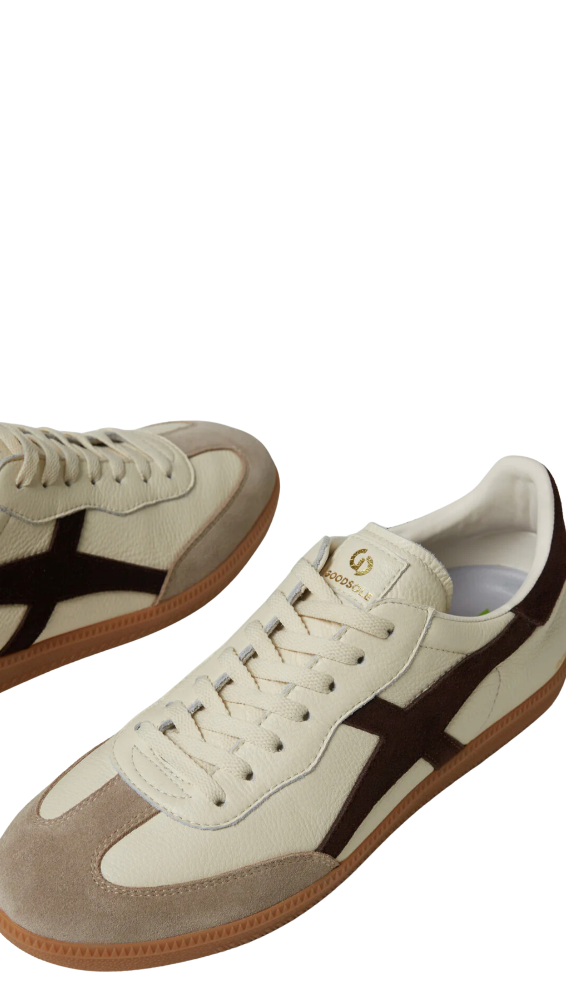 Goodsole - 2001 Crossroads - Ivory Soft Leather/Coffee Suede