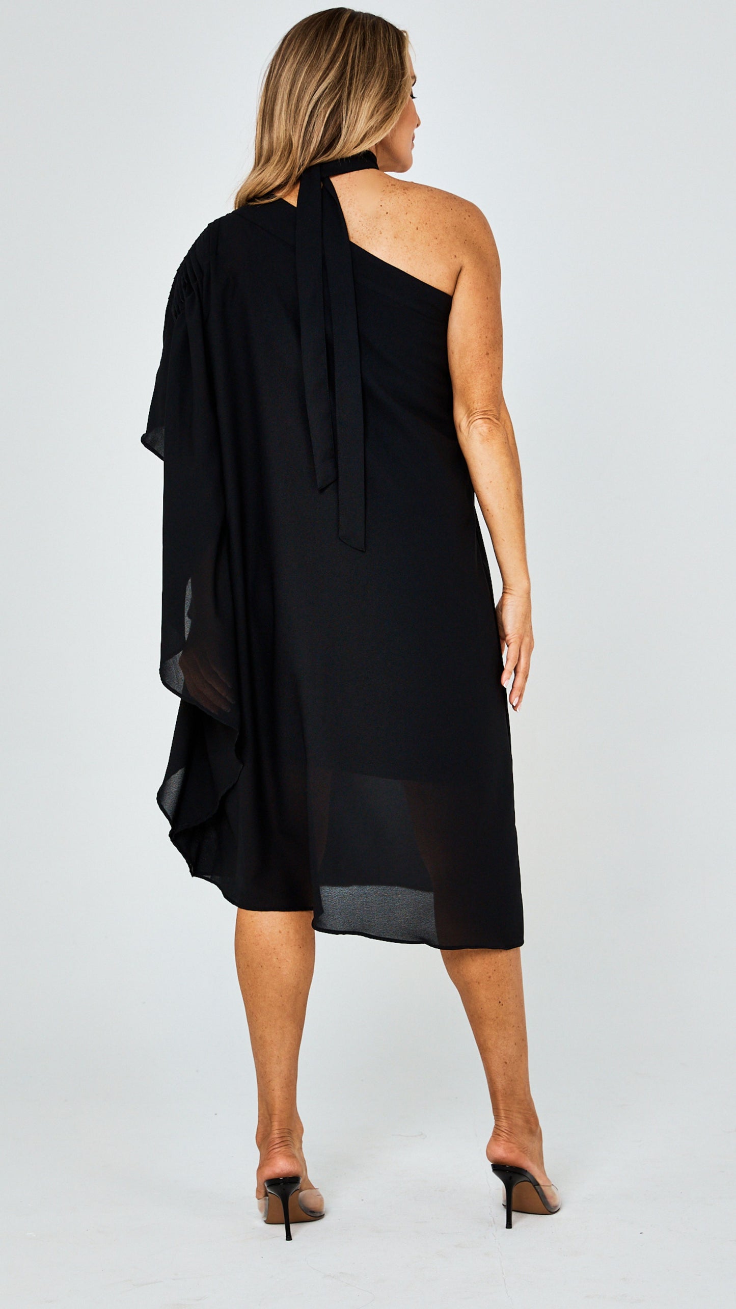 Paris One Shoulder Dress - Black