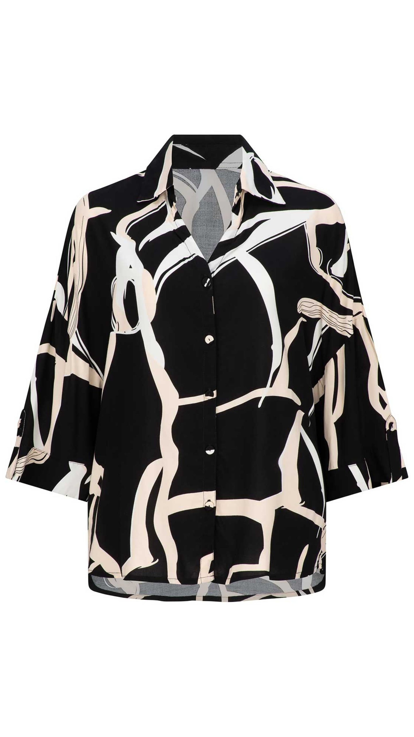 Georgie Rayon Shirt - Black Print