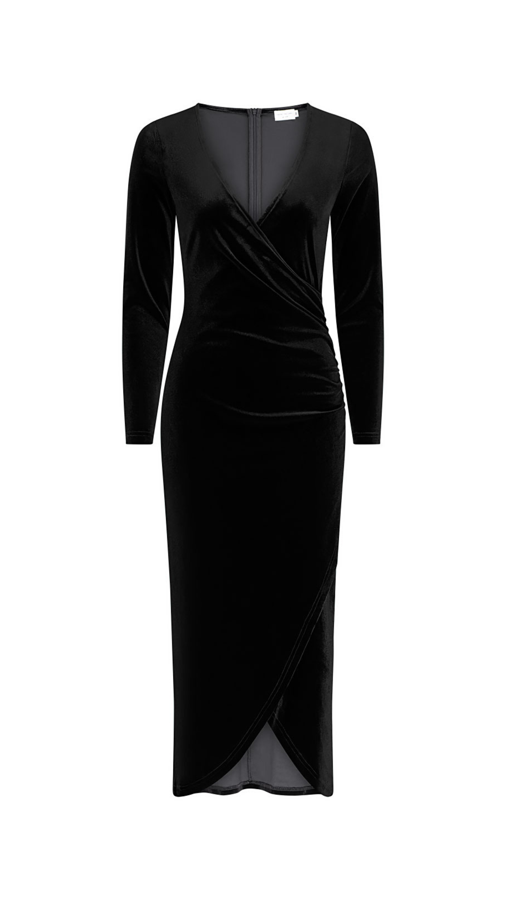 Romantic Edge Stretch Velvet Dress - Black