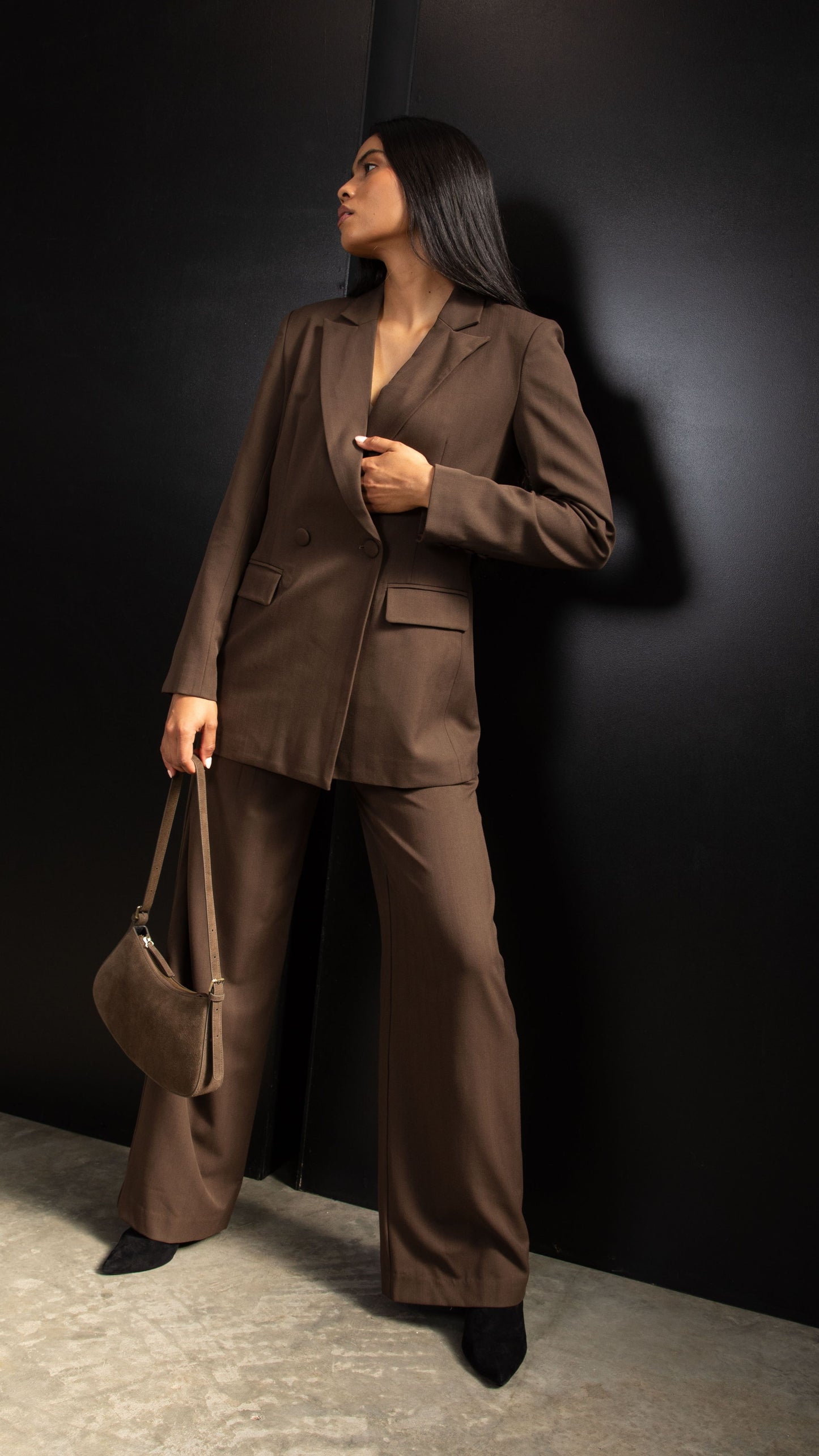 Midtown Longline Blazer - Chocolate
