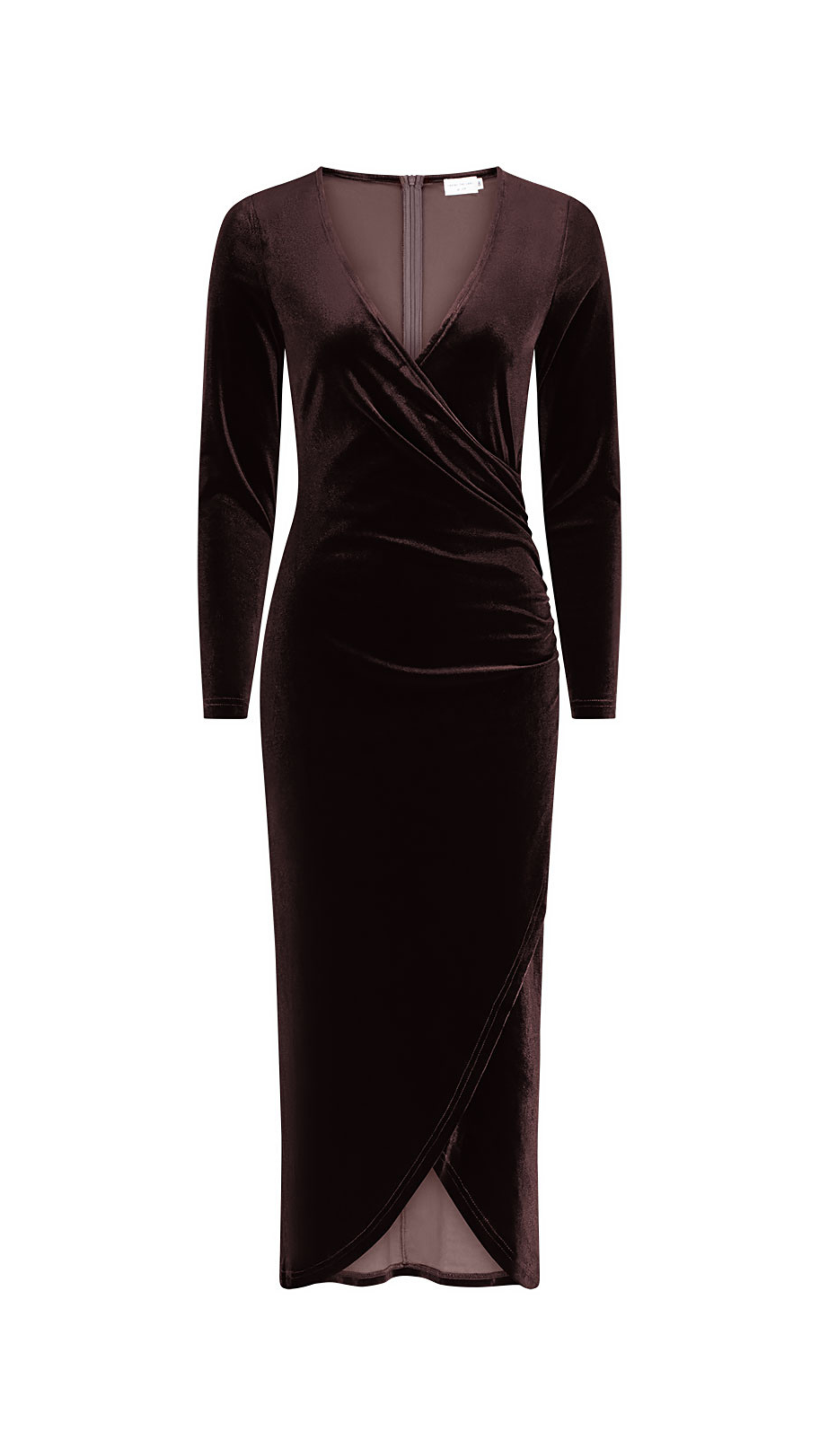 Romantic Edge Stretch Velvet Dress - Chocolate