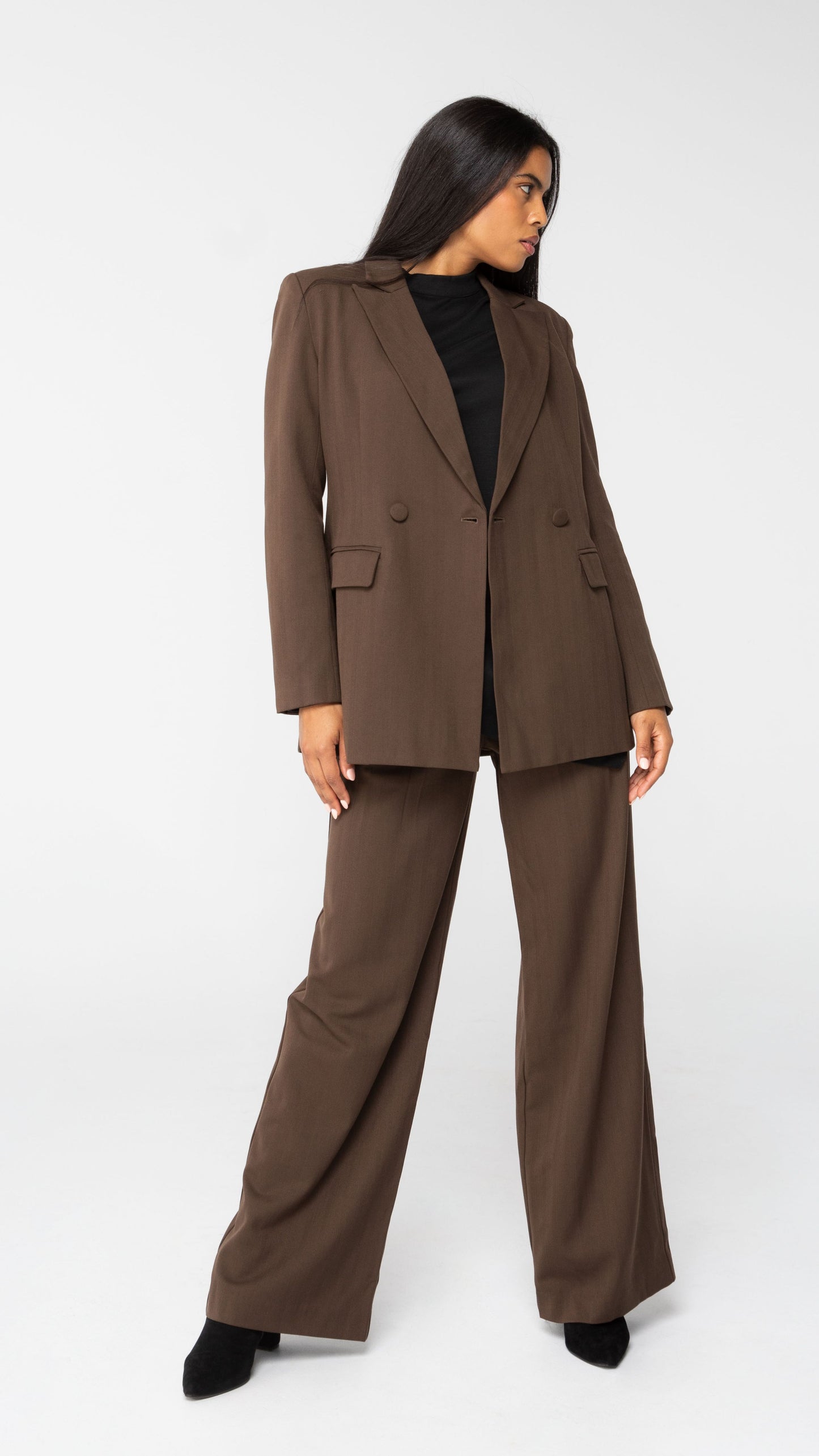 Midtown Longline Blazer - Chocolate