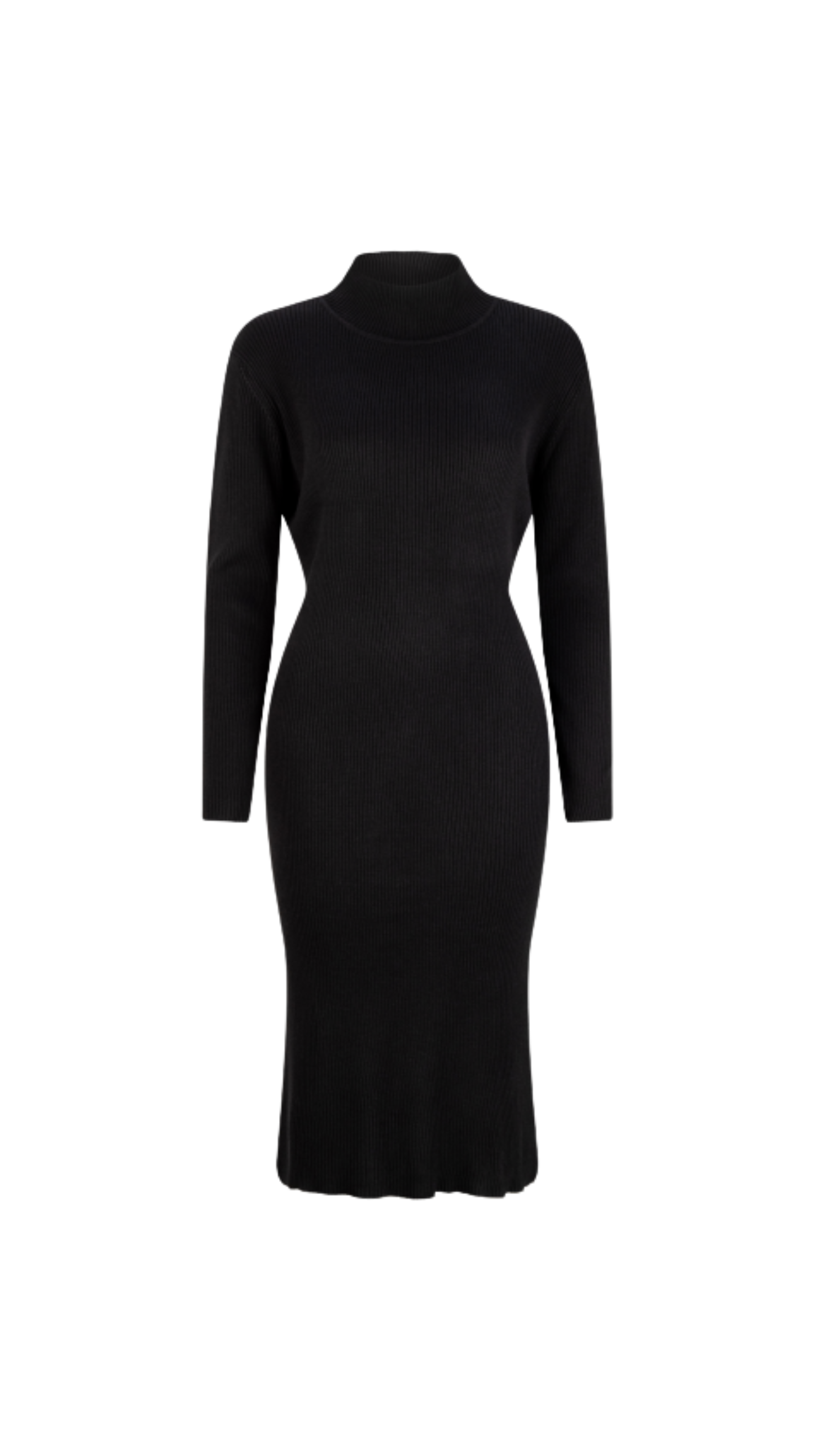 Sparrow Lightweight Knit Layering Dress - Midnight Black