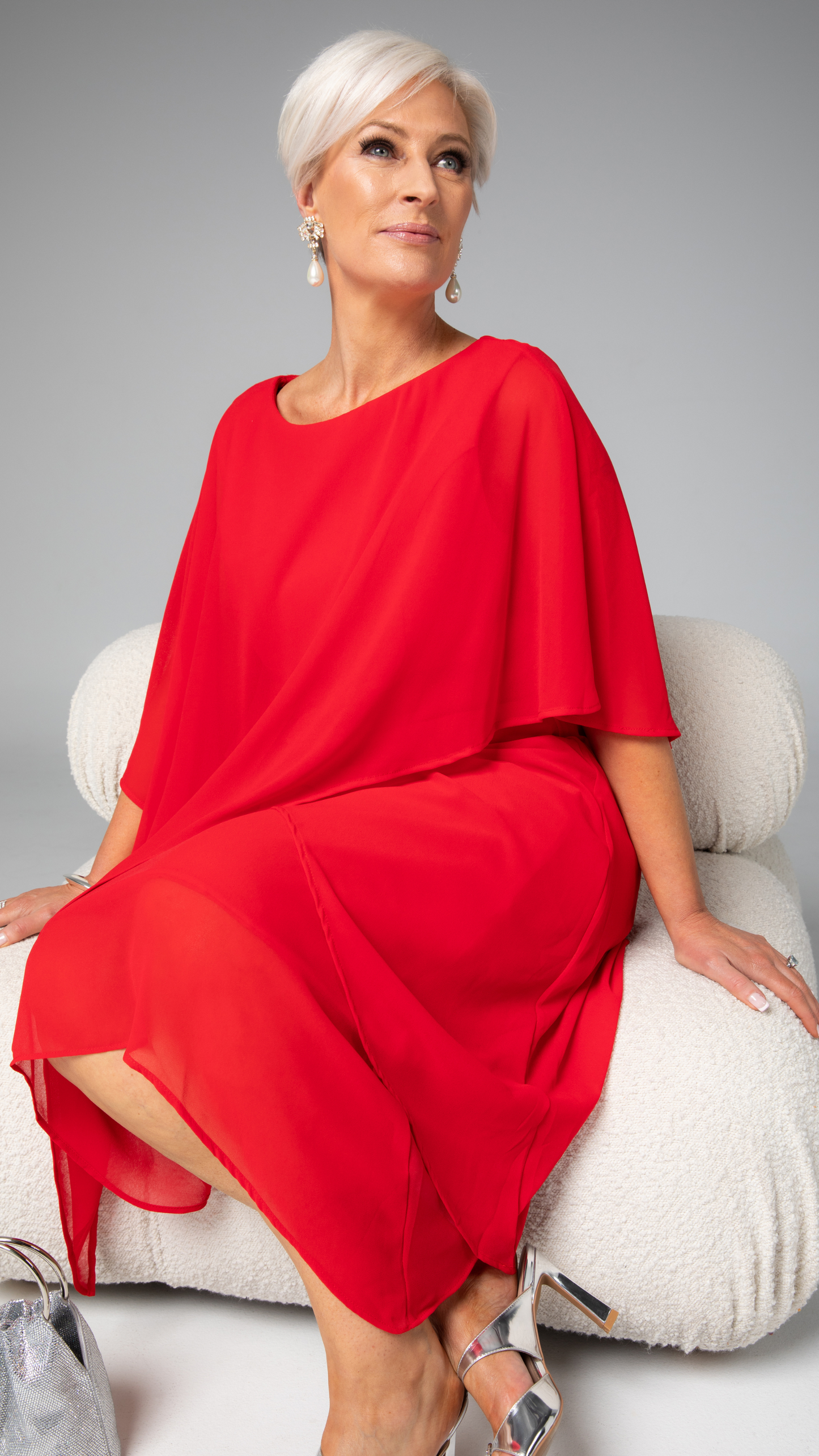 Zaria Chiffon Events Dress - Red