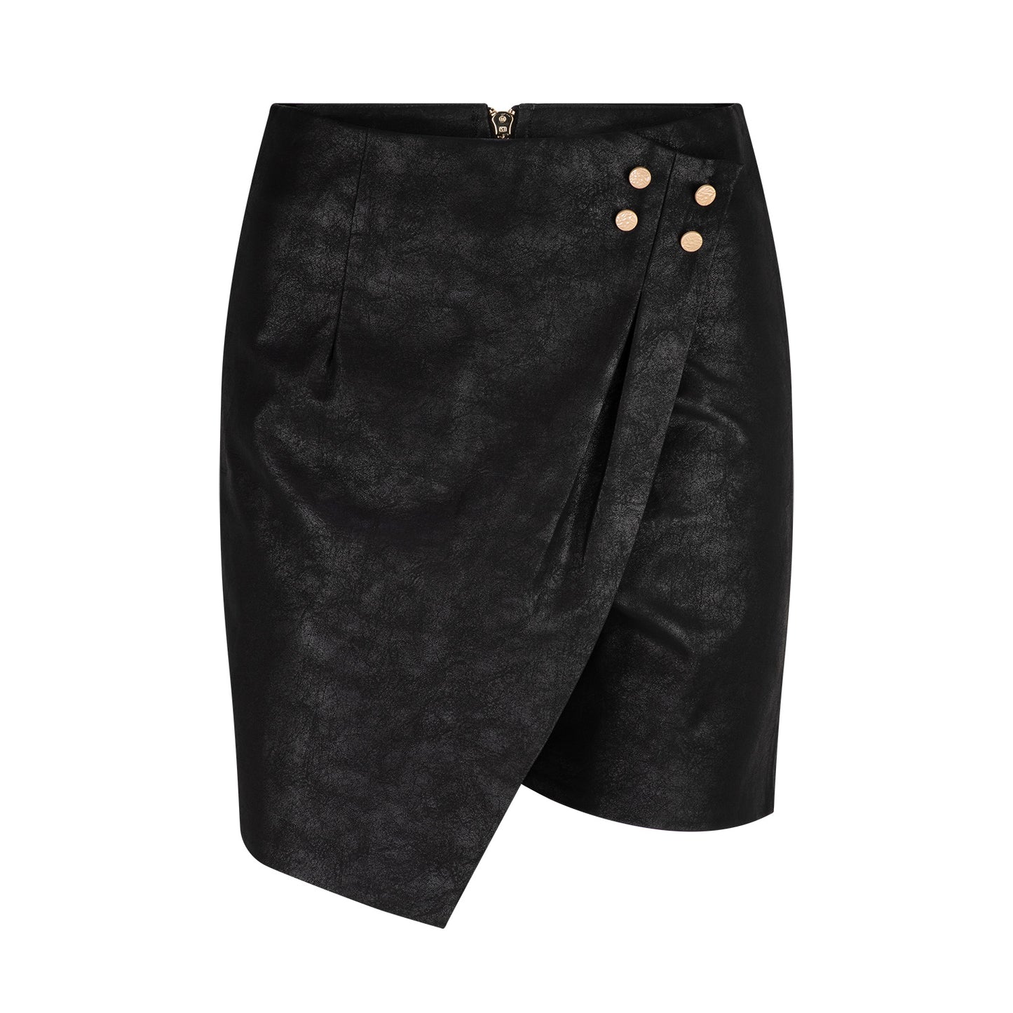 Aria Faux Leather Skort - Black